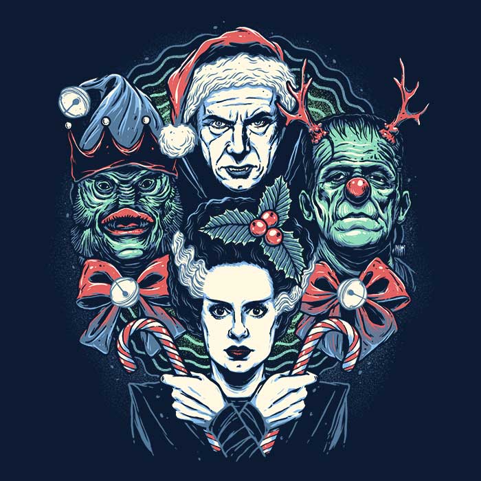 Christmas Monsters Women's V-Neck - Adult & Kids T-Shirts, Sweatshirts & Hoodies apparel design preview 2