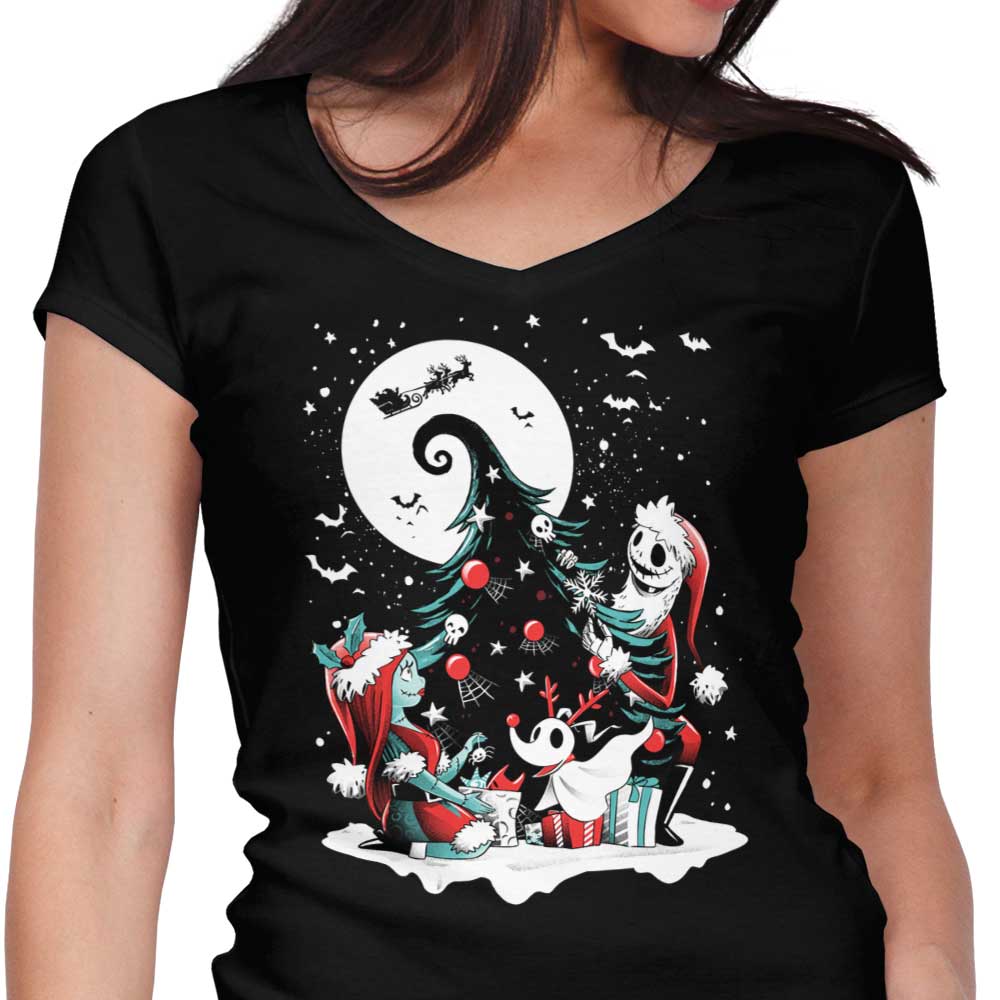Christmas Nightmare Women's V-Neck - Adult & Kids T-Shirts, Sweatshirts & Hoodies apparel design preview 1
