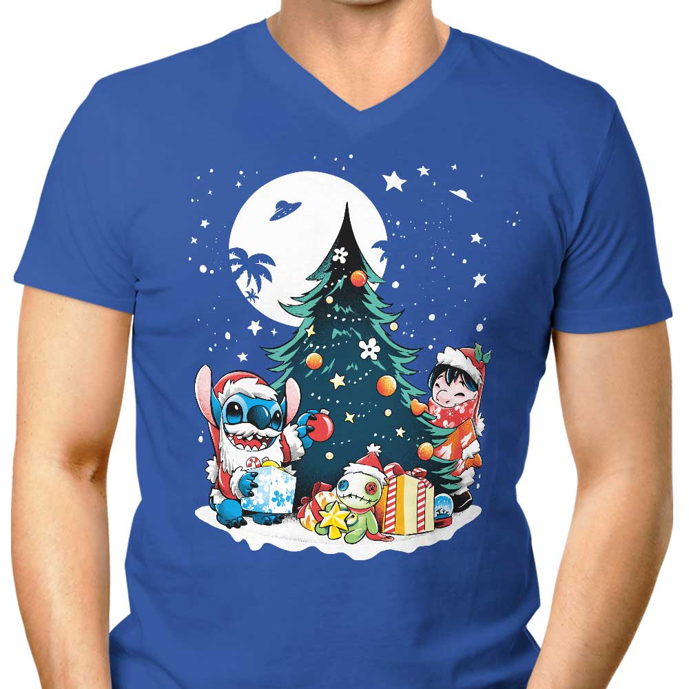 Christmas Ohana Men's V-Neck - Adult & Kids T-Shirts, Sweatshirts & Hoodies apparel design preview 1