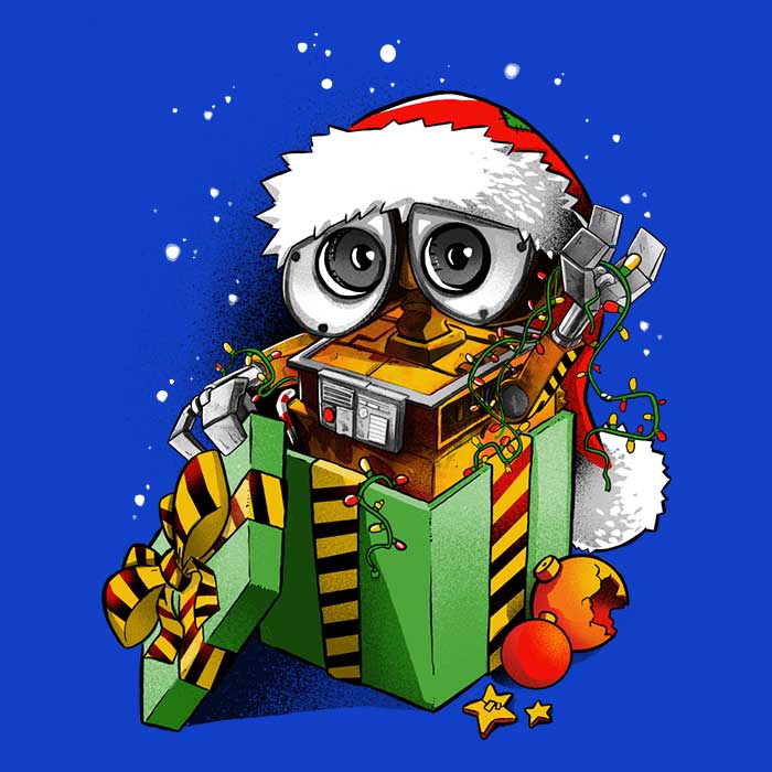 Christmas Robot Men's Apparel - Adult & Kids T-Shirts, Sweatshirts & Hoodies apparel design preview 2