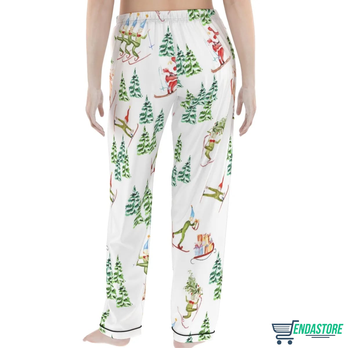 Christmas Skiing Holiday Satin Pajama Set For Women product image 2