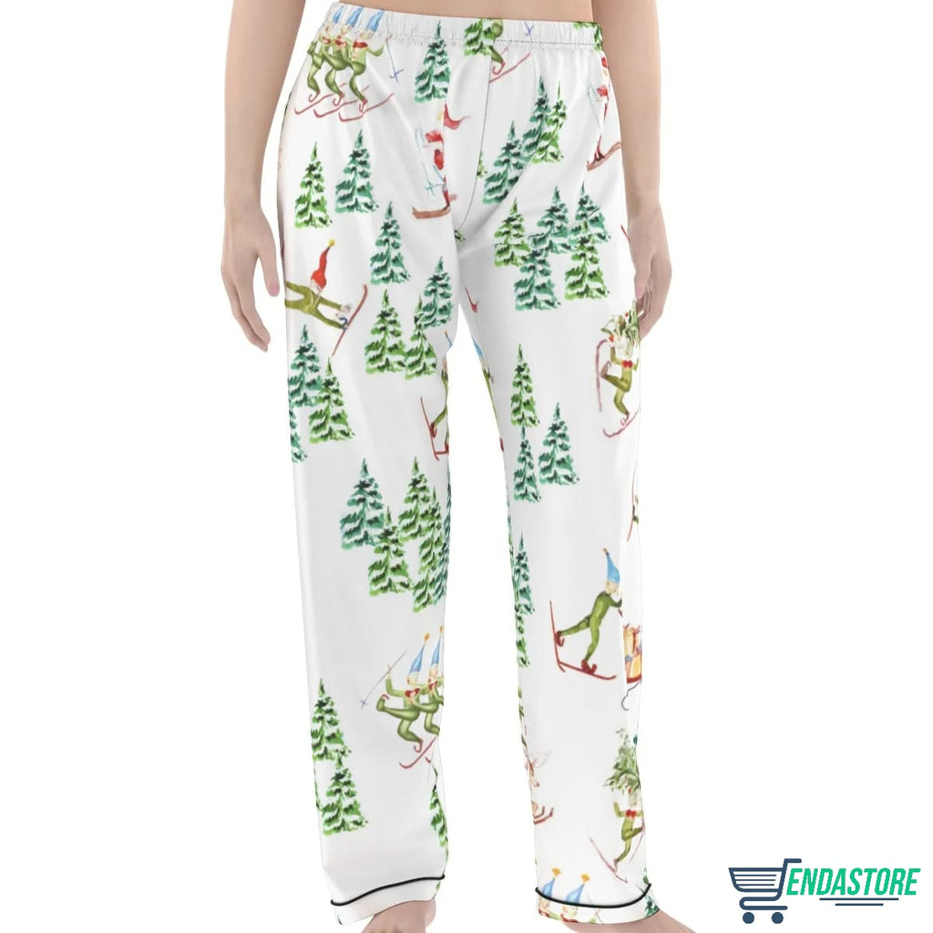 Christmas Skiing Holiday Satin Pajama Set For Women product image 3