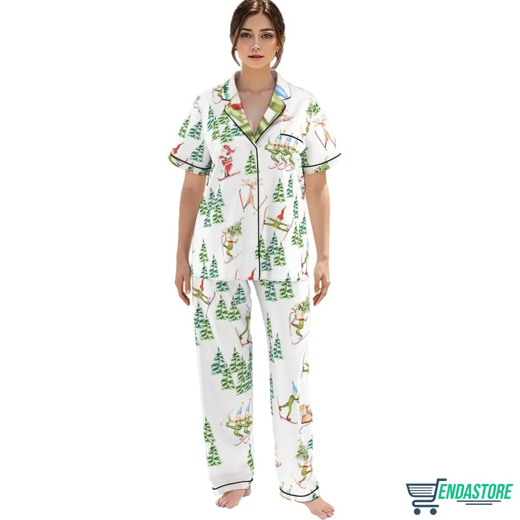 Christmas Skiing Holiday Satin Pajama Set For Women product image 4