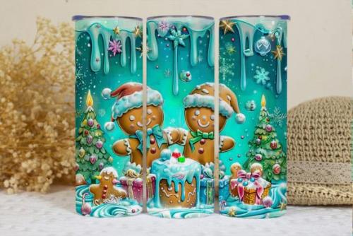 Christmas Gingerbread Man Icing 20 oz Skinny Tumbler - Adult & Kids T-Shirts, Sweatshirts & Hoodies apparel design preview 1