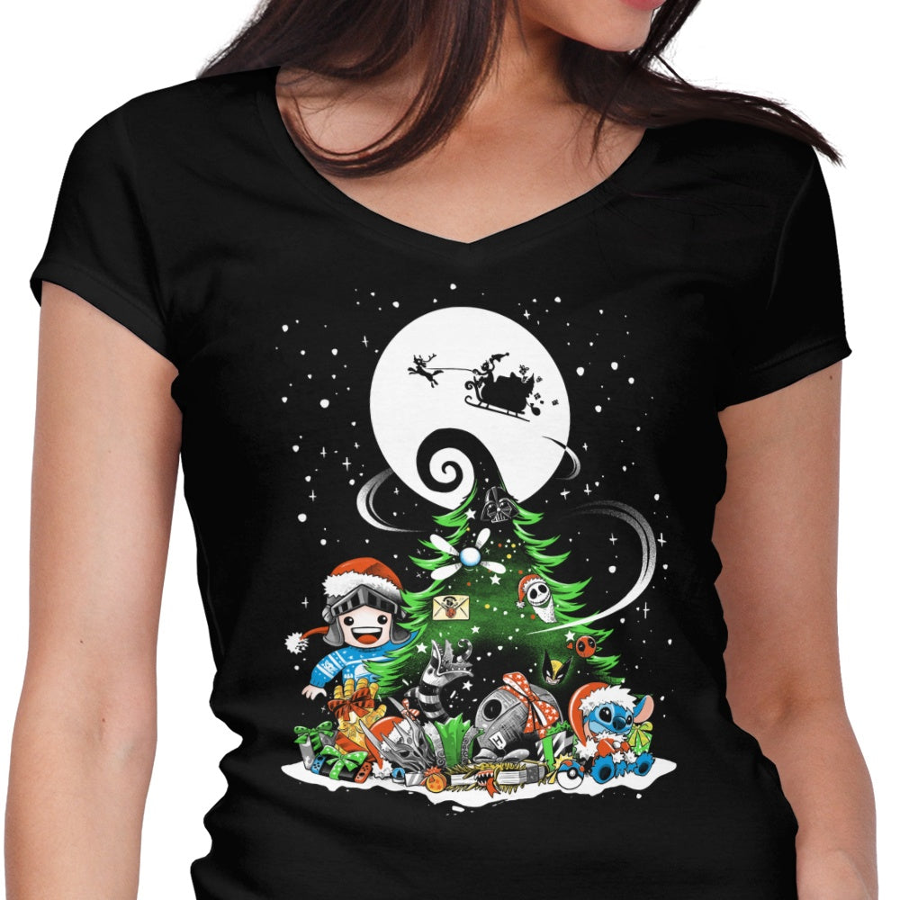 Christmas With Teerion Women's V-Neck - Adult & Kids T-Shirts, Sweatshirts & Hoodies apparel design preview 1
