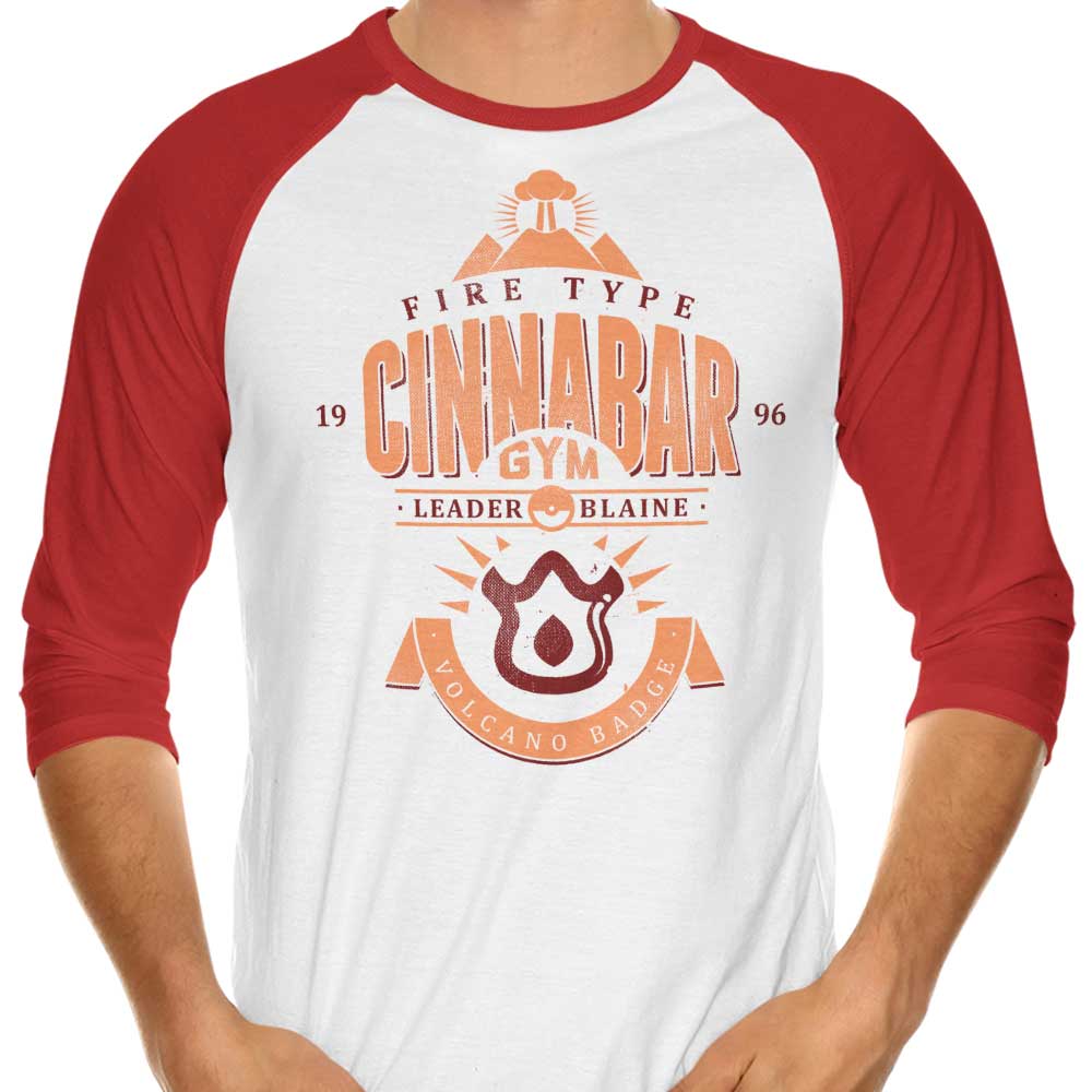 Cinnabar Island Gym 3/4 Sleeve Raglan - Adult & Kids T-Shirts, Sweatshirts & Hoodies apparel design preview 1