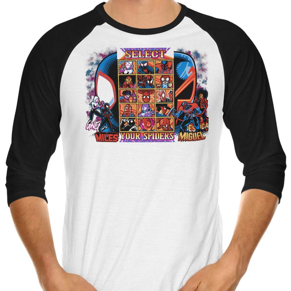 Clash of Spiders 3/4 Sleeve Raglan - Adult & Kids T-Shirts, Sweatshirts & Hoodies apparel design preview 1