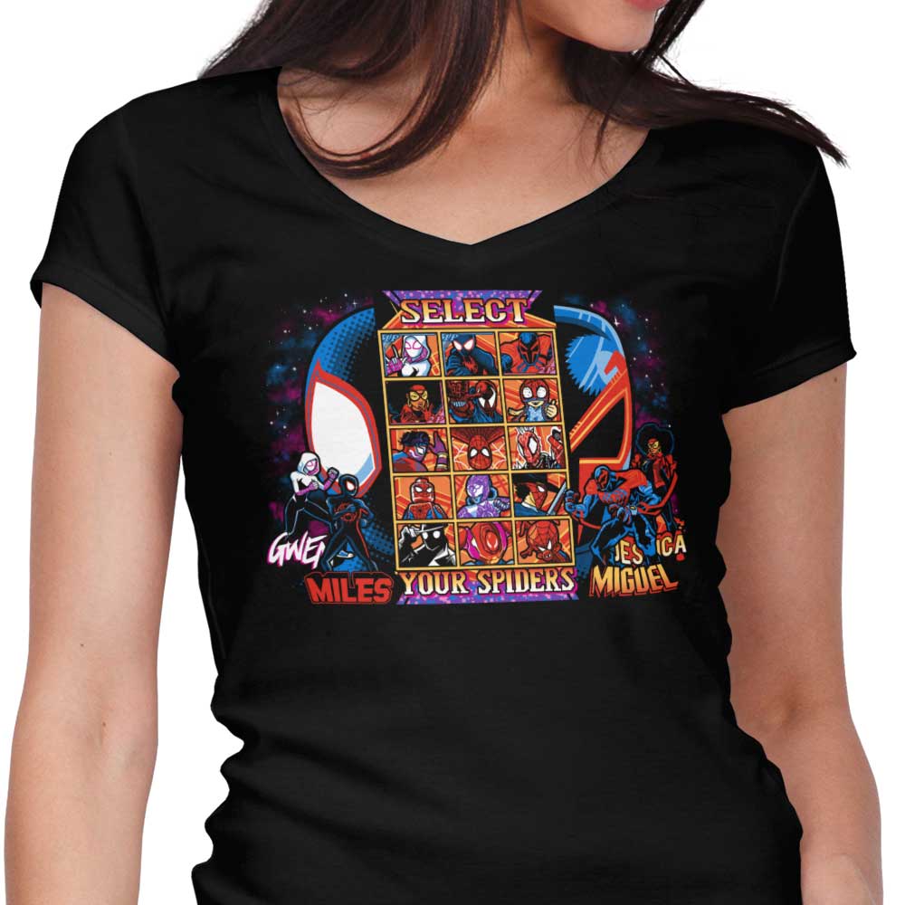 Clash of Spiders Women's V-Neck - Adult & Kids T-Shirts, Sweatshirts & Hoodies apparel design preview 1