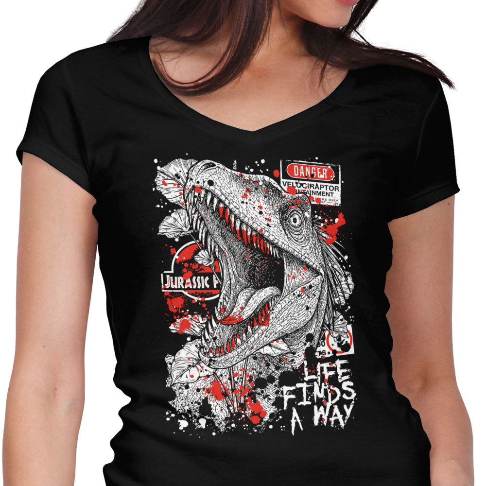 Clever Dino Women's V-Neck - Adult & Kids T-Shirts, Sweatshirts & Hoodies apparel design preview 1