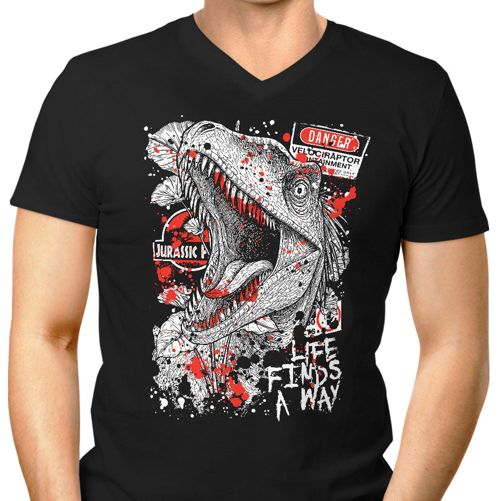 Clever Dino Men's V-Neck - Adult & Kids T-Shirts, Sweatshirts & Hoodies apparel design preview 1