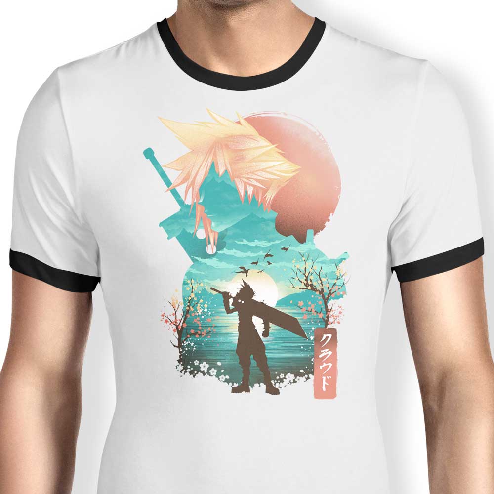 Cloud Ukiyo-e Ringer - Adult & Kids T-Shirts, Sweatshirts & Hoodies apparel design preview 1
