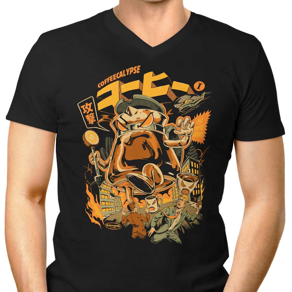 Coffeecalypse Men's V-Neck - Adult & Kids T-Shirts, Sweatshirts & Hoodies apparel design preview 1