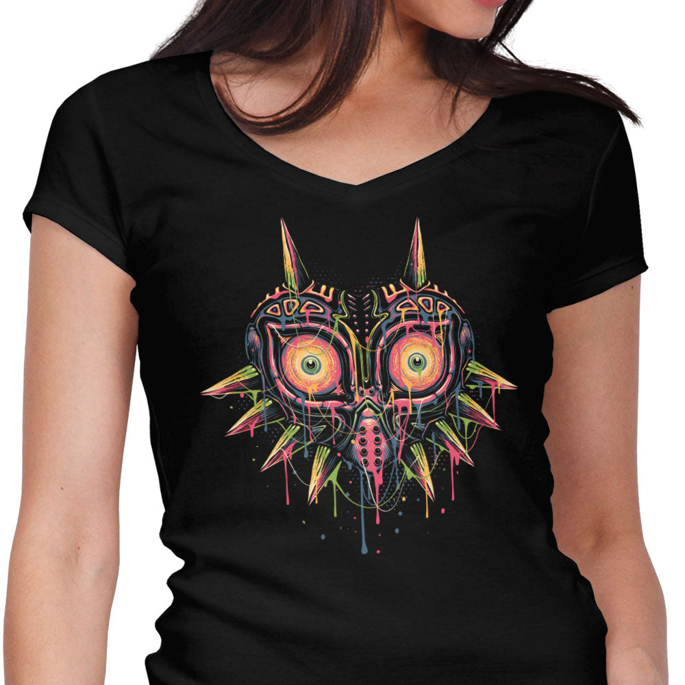 Colorful Mask Women's V-Neck - Adult & Kids T-Shirts, Sweatshirts & Hoodies apparel design preview 1