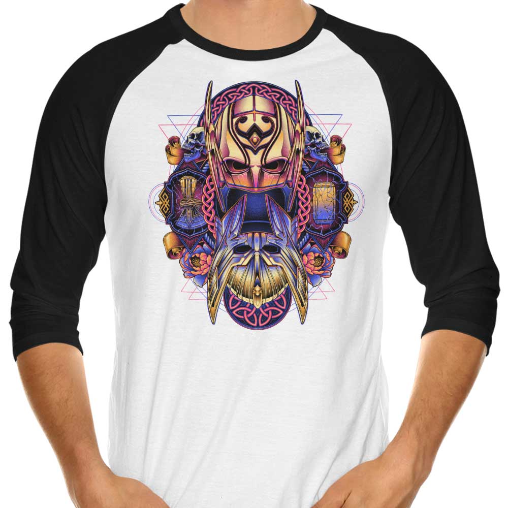 Colorful Thunder 3/4 Sleeve Raglan - Adult & Kids T-Shirts, Sweatshirts & Hoodies apparel design preview 1
