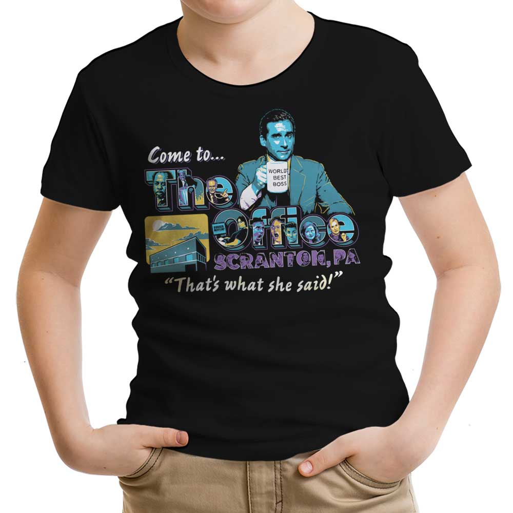 Come to Scranton Youth Apparel - Adult & Kids T-Shirts, Sweatshirts & Hoodies apparel design preview 1