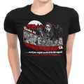 Come to Woodsboro Women's Apparel - Adult & Kids T-Shirts, Sweatshirts & Hoodies apparel design preview 1