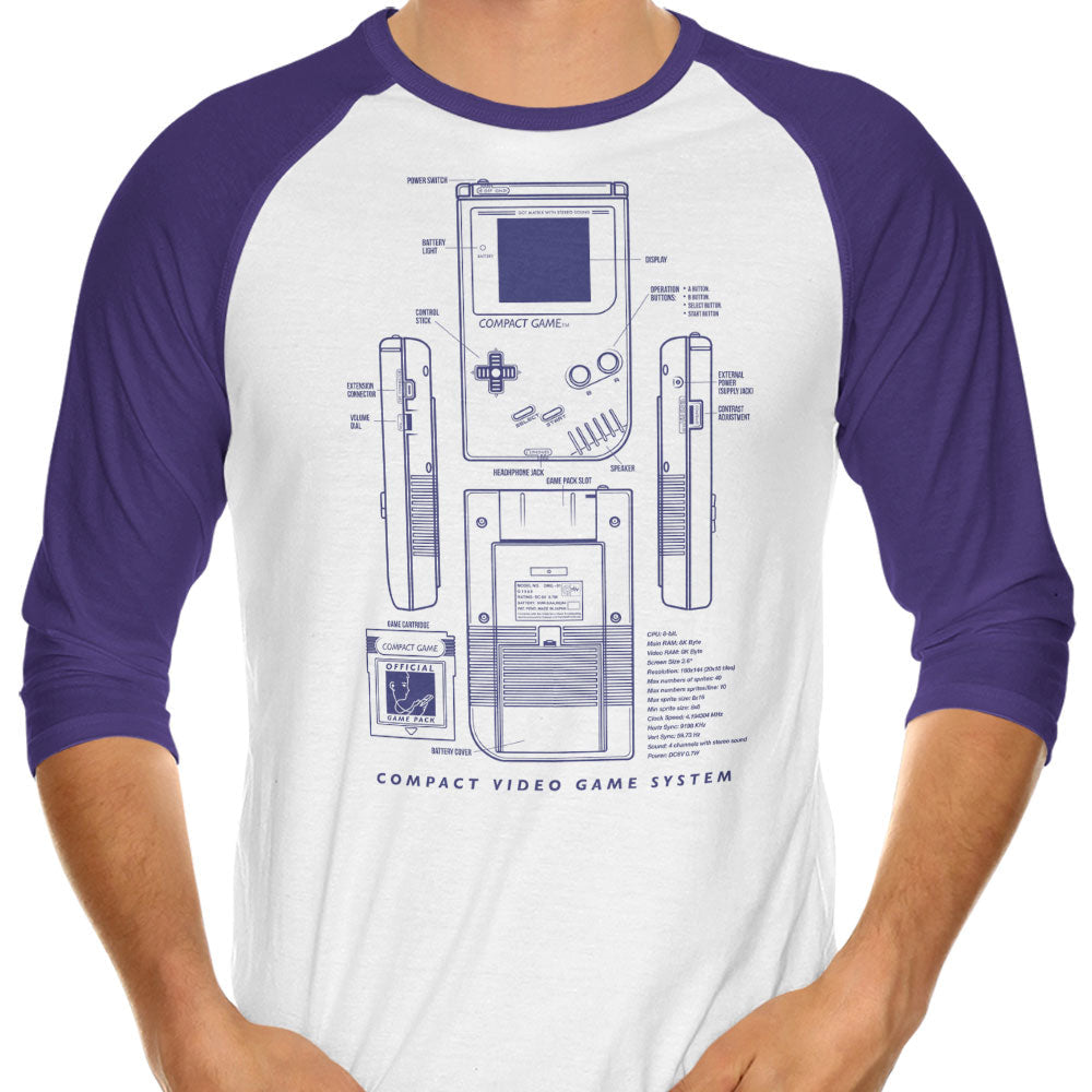 Compact Gaming 3/4 Sleeve Raglan - Adult & Kids T-Shirts, Sweatshirts & Hoodies apparel design preview 1