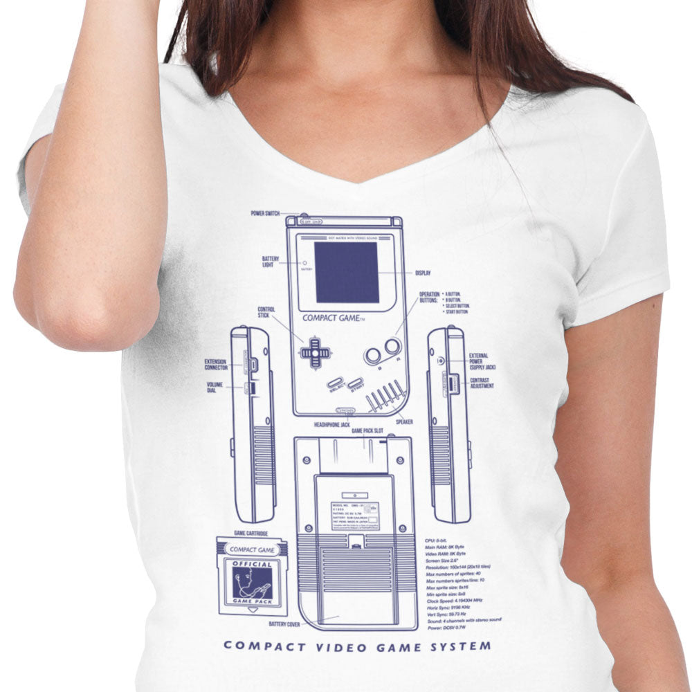Compact Gaming Women's V-Neck - Adult & Kids T-Shirts, Sweatshirts & Hoodies apparel design preview 2