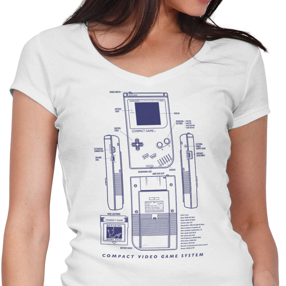 Compact Gaming Women's V-Neck - Adult & Kids T-Shirts, Sweatshirts & Hoodies apparel design preview 1