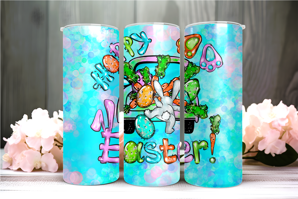 Easter Bunny Hoppy 20 oz Skinny Tumbler Cup With - Adult & Kids T-Shirts, Sweatshirts & Hoodies apparel design preview 1