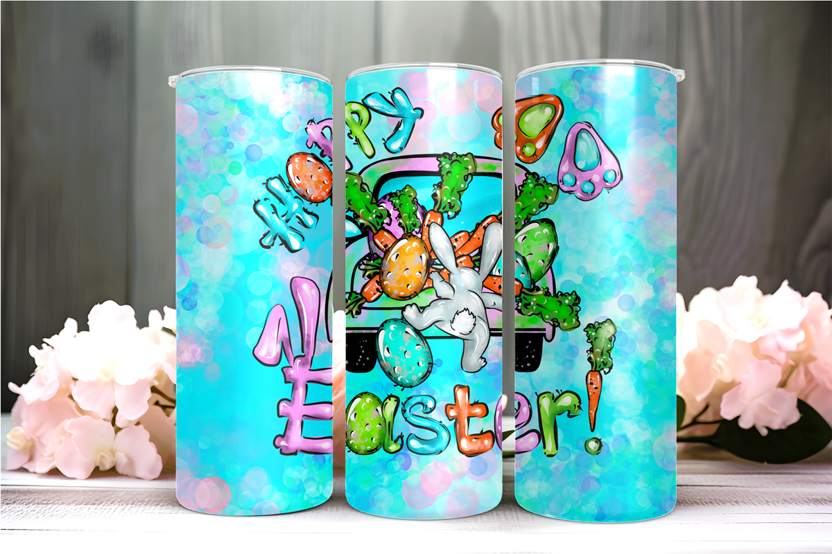 Easter Bunny Hoppy 20 oz Skinny Tumbler Cup With - Adult & Kids T-Shirts, Sweatshirts & Hoodies apparel design preview 1