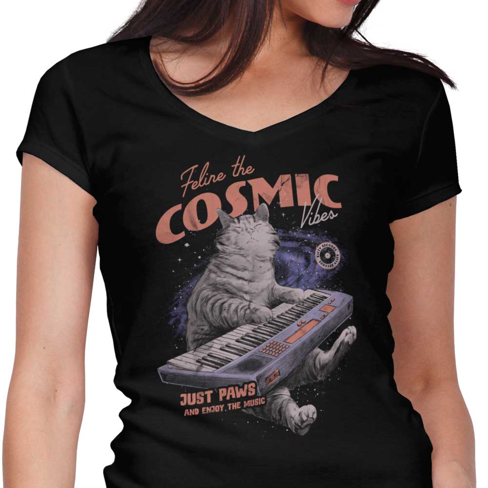 Cosmic Vibes Women's V-Neck - Adult & Kids T-Shirts, Sweatshirts & Hoodies apparel design preview 1