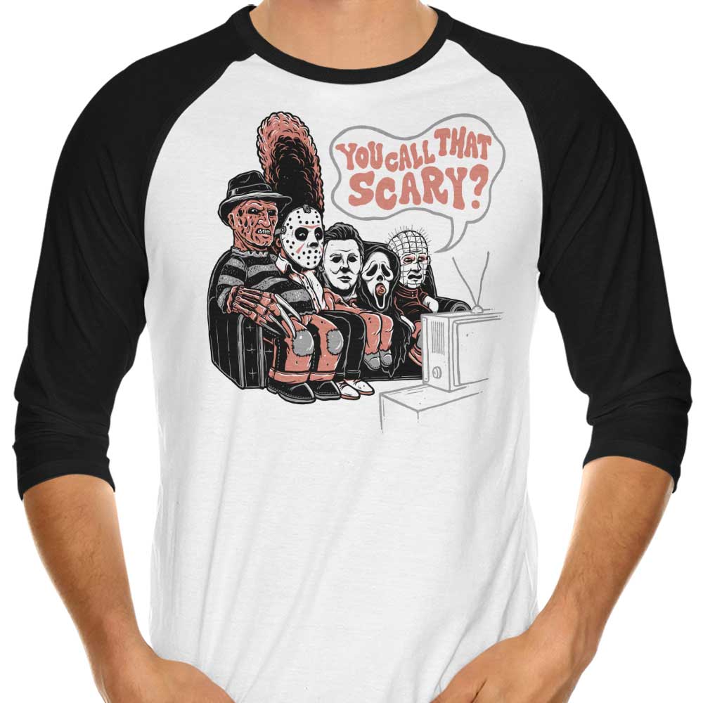 Couch Gag Horror 3/4 Sleeve Raglan - Adult & Kids T-Shirts, Sweatshirts & Hoodies apparel design preview 1