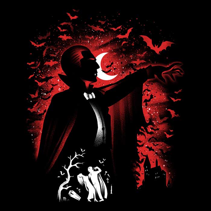 Count Dracula Men's V-Neck - Adult & Kids T-Shirts, Sweatshirts & Hoodies apparel design preview 2