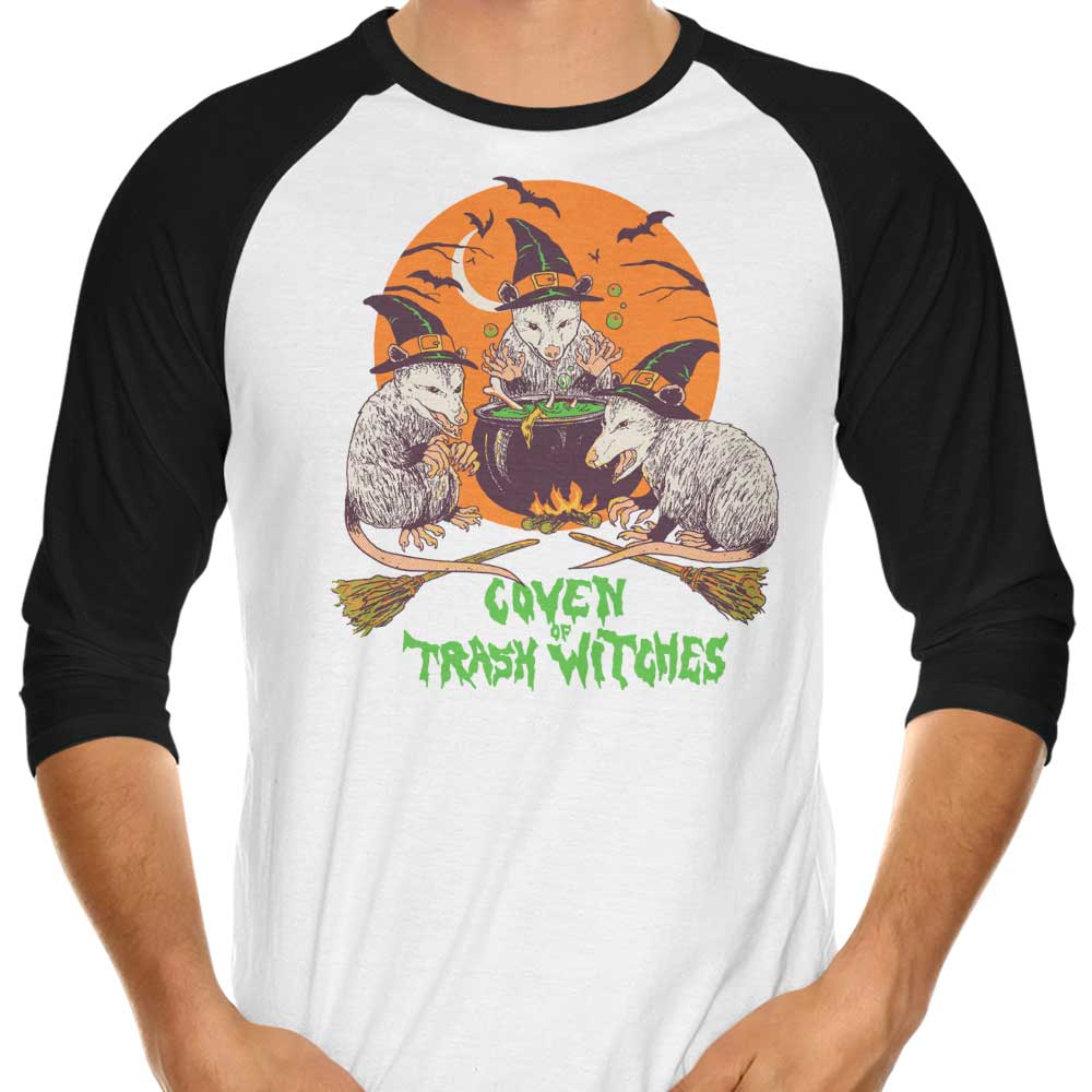 Coven of Trash Witches 3/4 Sleeve Raglan - Adult & Kids T-Shirts, Sweatshirts & Hoodies apparel design preview 1