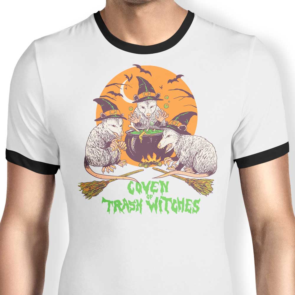 Coven of Trash Witches Ringer - Adult & Kids T-Shirts, Sweatshirts & Hoodies apparel design preview 1