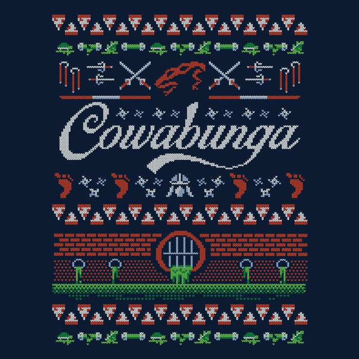 Cowabunga Christmas Youth Apparel - Adult & Kids T-Shirts, Sweatshirts & Hoodies apparel design preview 2