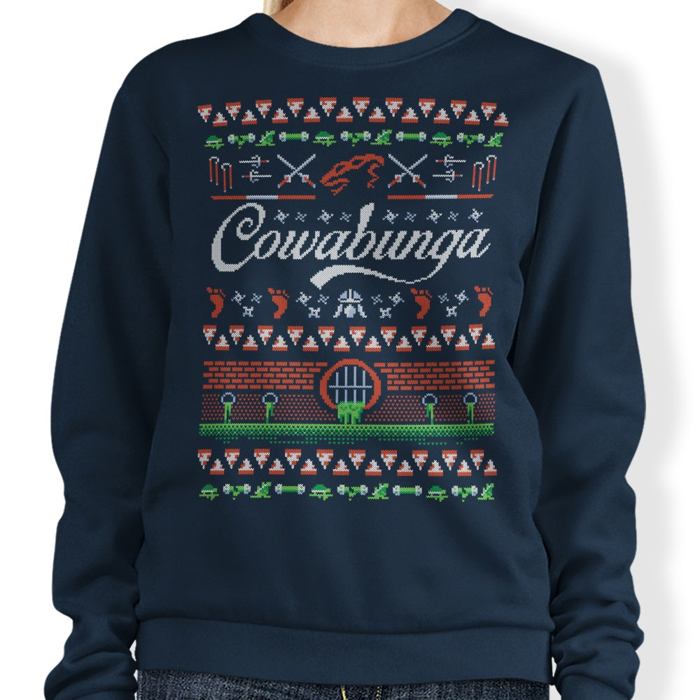 Cowabunga Christmas - Adult & Kids T-Shirts, Sweatshirts & Hoodies apparel design preview 1