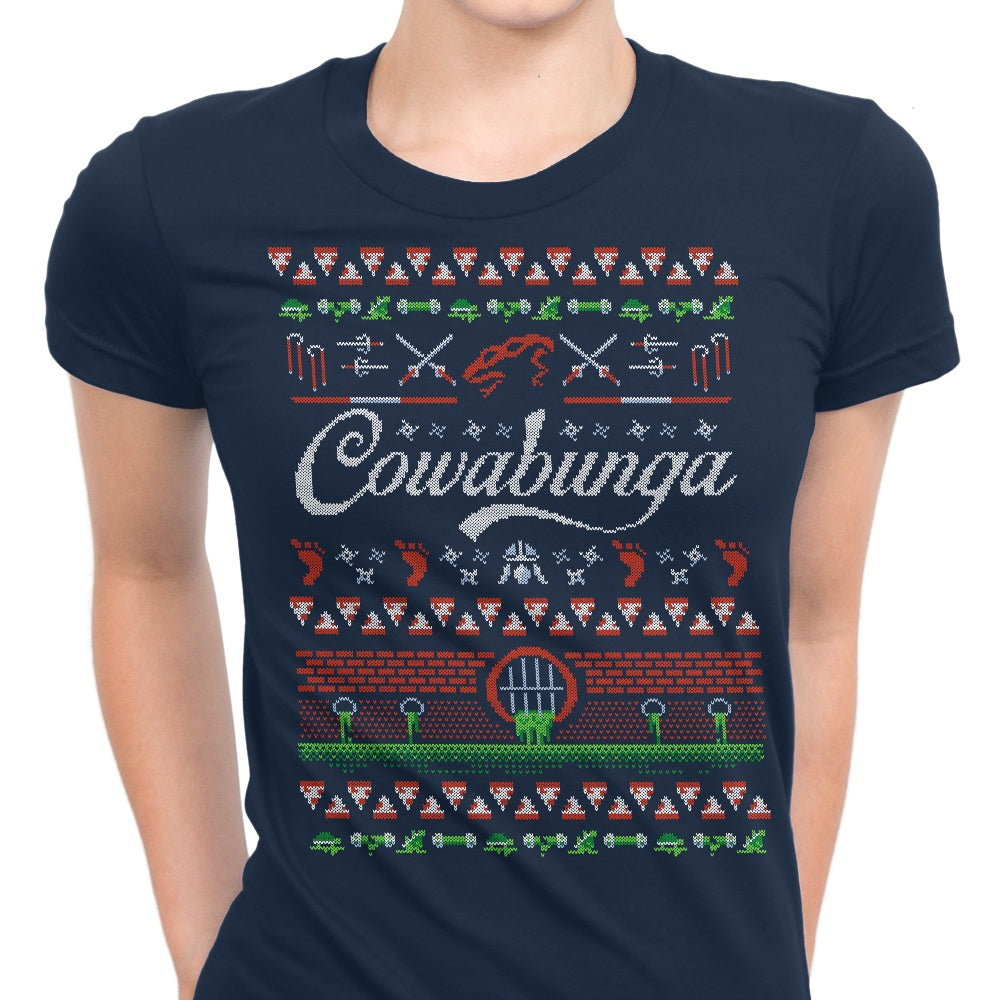 Cowabunga Christmas Women's Apparel - Adult & Kids T-Shirts, Sweatshirts & Hoodies apparel design preview 1