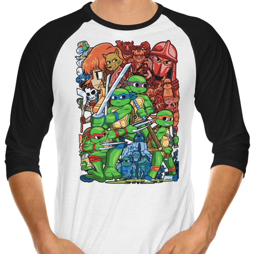Cowabunga Pilgrim 3/4 Sleeve Raglan - Adult & Kids T-Shirts, Sweatshirts & Hoodies apparel design preview 1