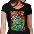 Cowabunga Pilgrim Women's V-Neck - Adult & Kids T-Shirts, Sweatshirts & Hoodies apparel design preview 1