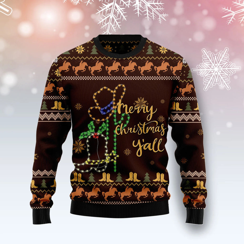 Cowboy Boots Christmas Ugly Christmas Sweater product image