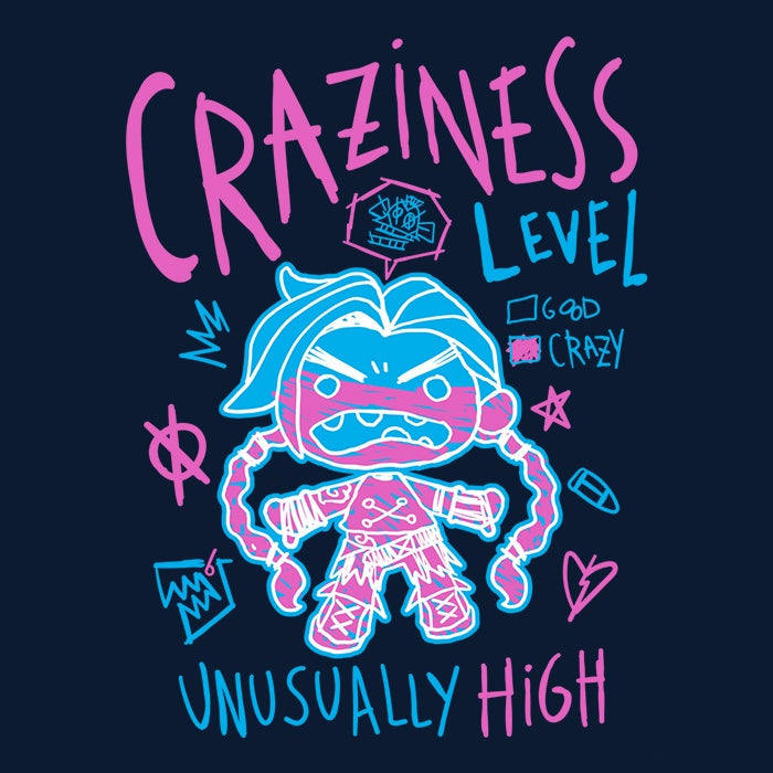 Craziness Level Ringer - Adult & Kids T-Shirts, Sweatshirts & Hoodies apparel design preview 2