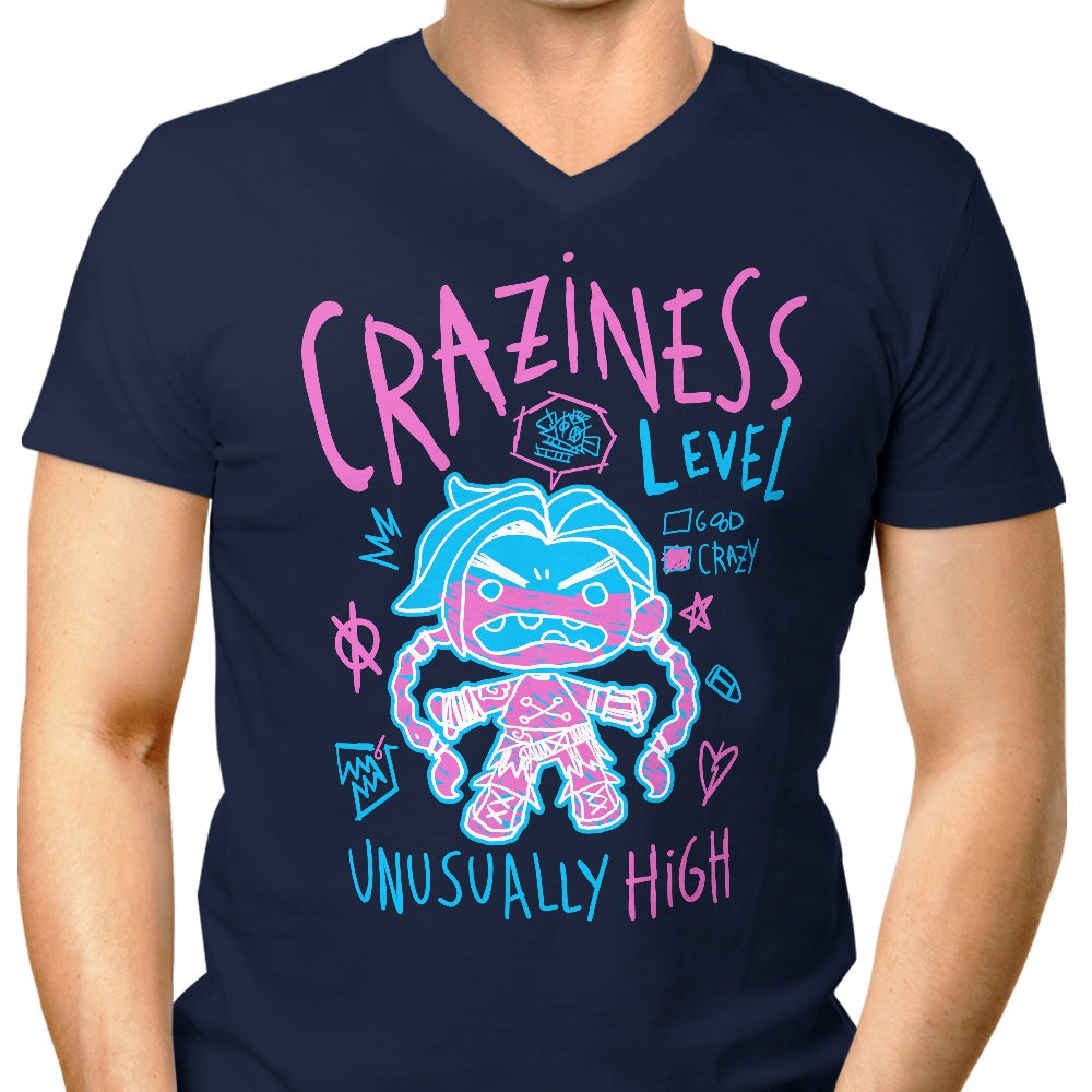 Craziness Level Men's V-Neck - Adult & Kids T-Shirts, Sweatshirts & Hoodies apparel design preview 1