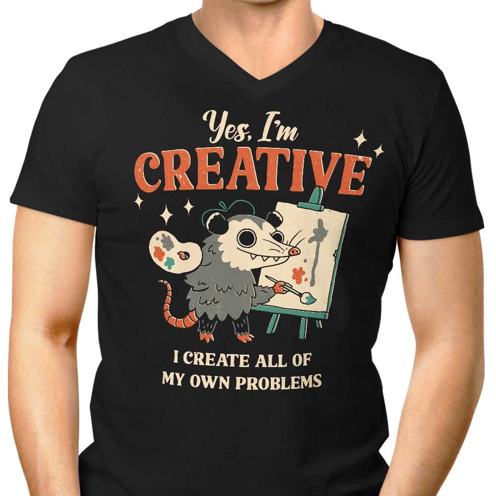 Creative Possum Men's V-Neck - Adult & Kids T-Shirts, Sweatshirts & Hoodies apparel design preview 1