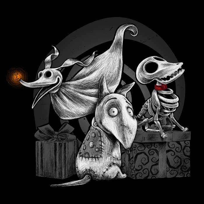 Creepy Dogs Men's Apparel - Adult & Kids T-Shirts, Sweatshirts & Hoodies apparel design preview 2