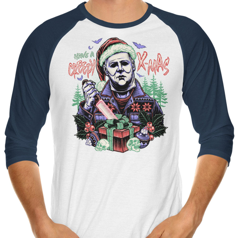 Creepy Xmas 3/4 Sleeve Raglan - Adult & Kids T-Shirts, Sweatshirts & Hoodies apparel design preview 1