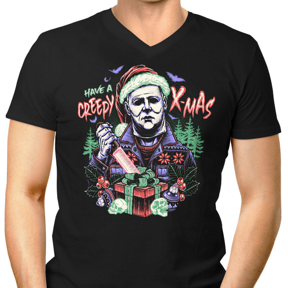 Creepy Xmas Men's V-Neck - Adult & Kids T-Shirts, Sweatshirts & Hoodies apparel design preview 1