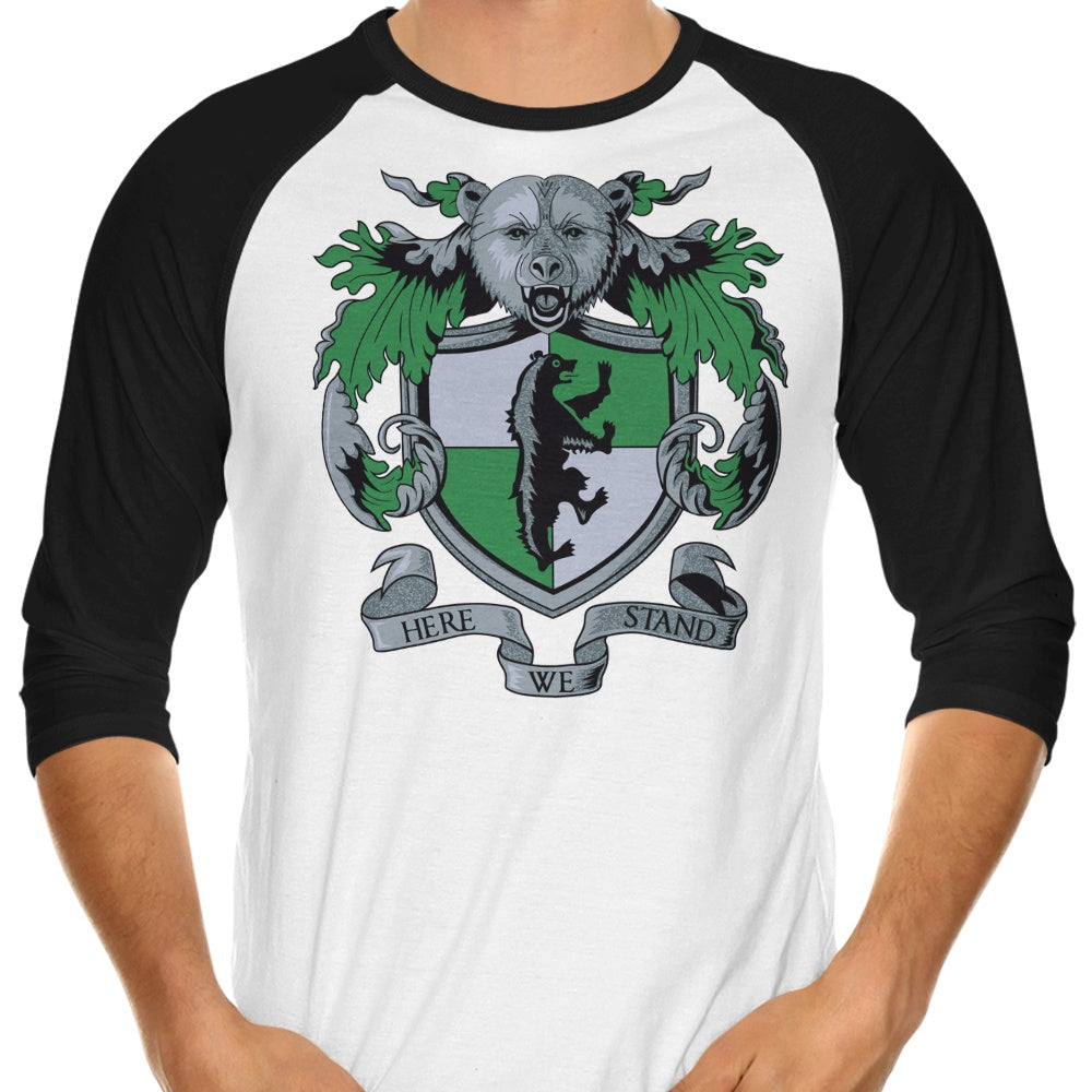 Crest of the Bear 3/4 Sleeve Raglan - Adult & Kids T-Shirts, Sweatshirts & Hoodies apparel design preview 1