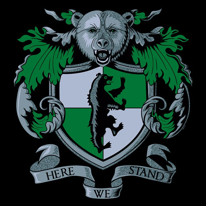 Crest of the Bear 3/4 Sleeve Raglan - Adult & Kids T-Shirts, Sweatshirts & Hoodies apparel design preview 2