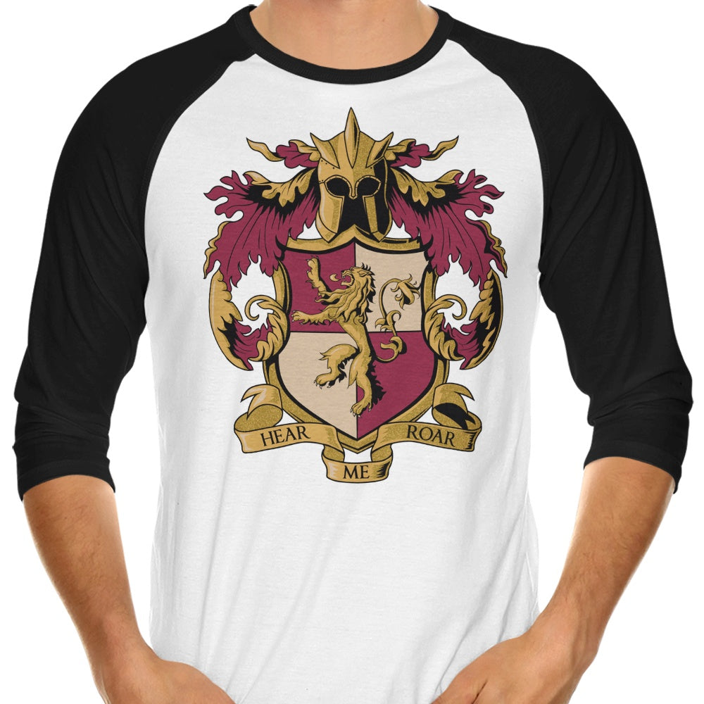 Crest of the Lion 3/4 Sleeve Raglan - Adult & Kids T-Shirts, Sweatshirts & Hoodies apparel design preview 1