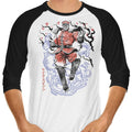 Crimson Dictator Sumi-e 3/4 Sleeve Raglan - Adult & Kids T-Shirts, Sweatshirts & Hoodies apparel design preview 1