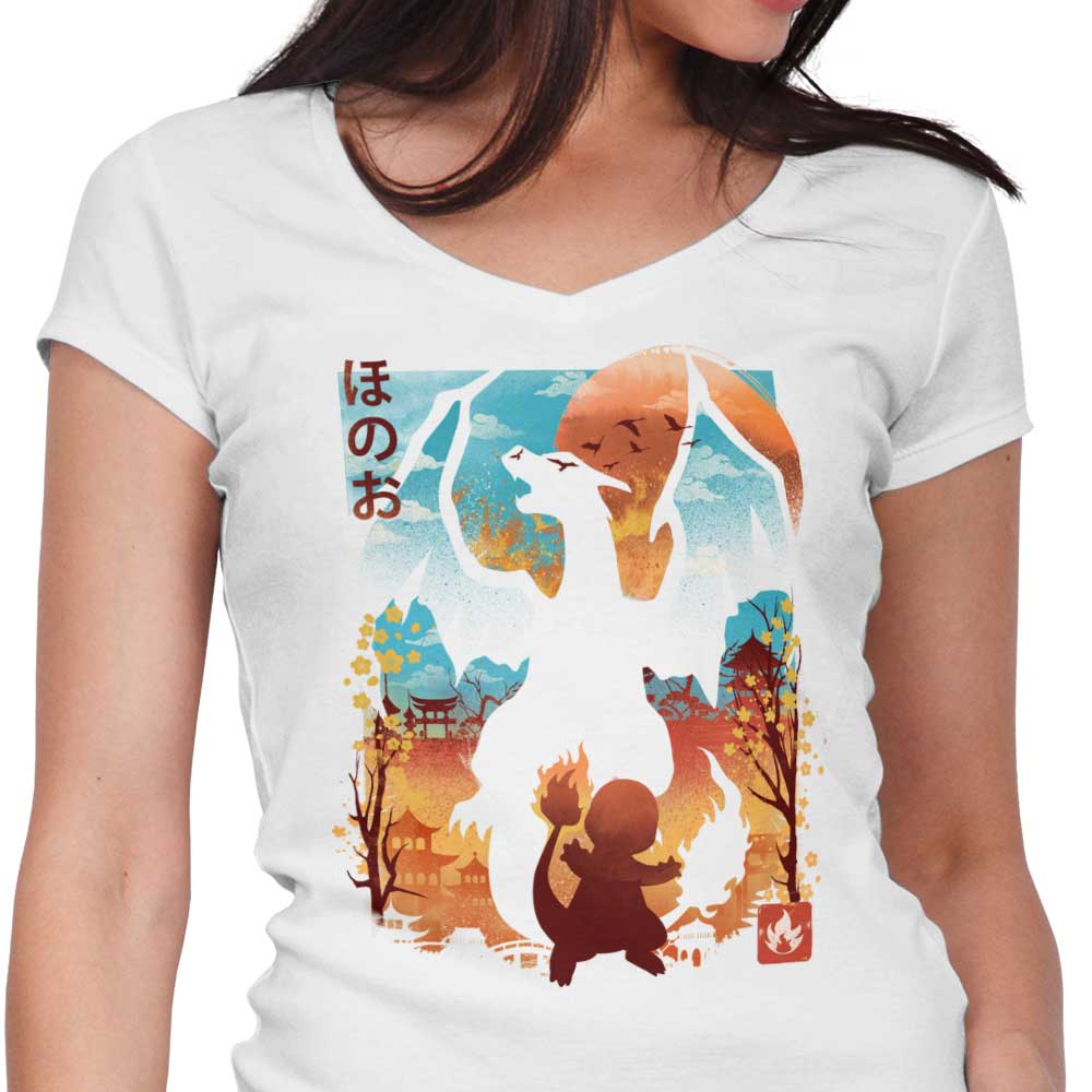 Crimson Sky Women's V-Neck - Adult & Kids T-Shirts, Sweatshirts & Hoodies apparel design preview 1