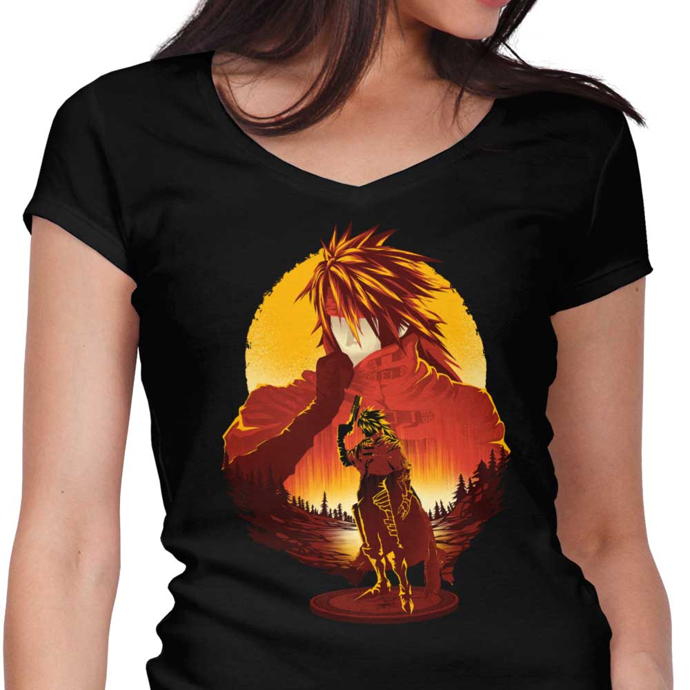 Crimson Sunset Women's V-Neck - Adult & Kids T-Shirts, Sweatshirts & Hoodies apparel design preview 1