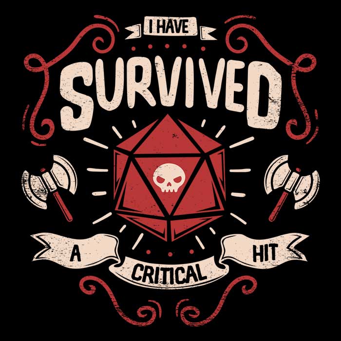Critical Hit Survivor Men's Apparel - Adult & Kids T-Shirts, Sweatshirts & Hoodies apparel design preview 2