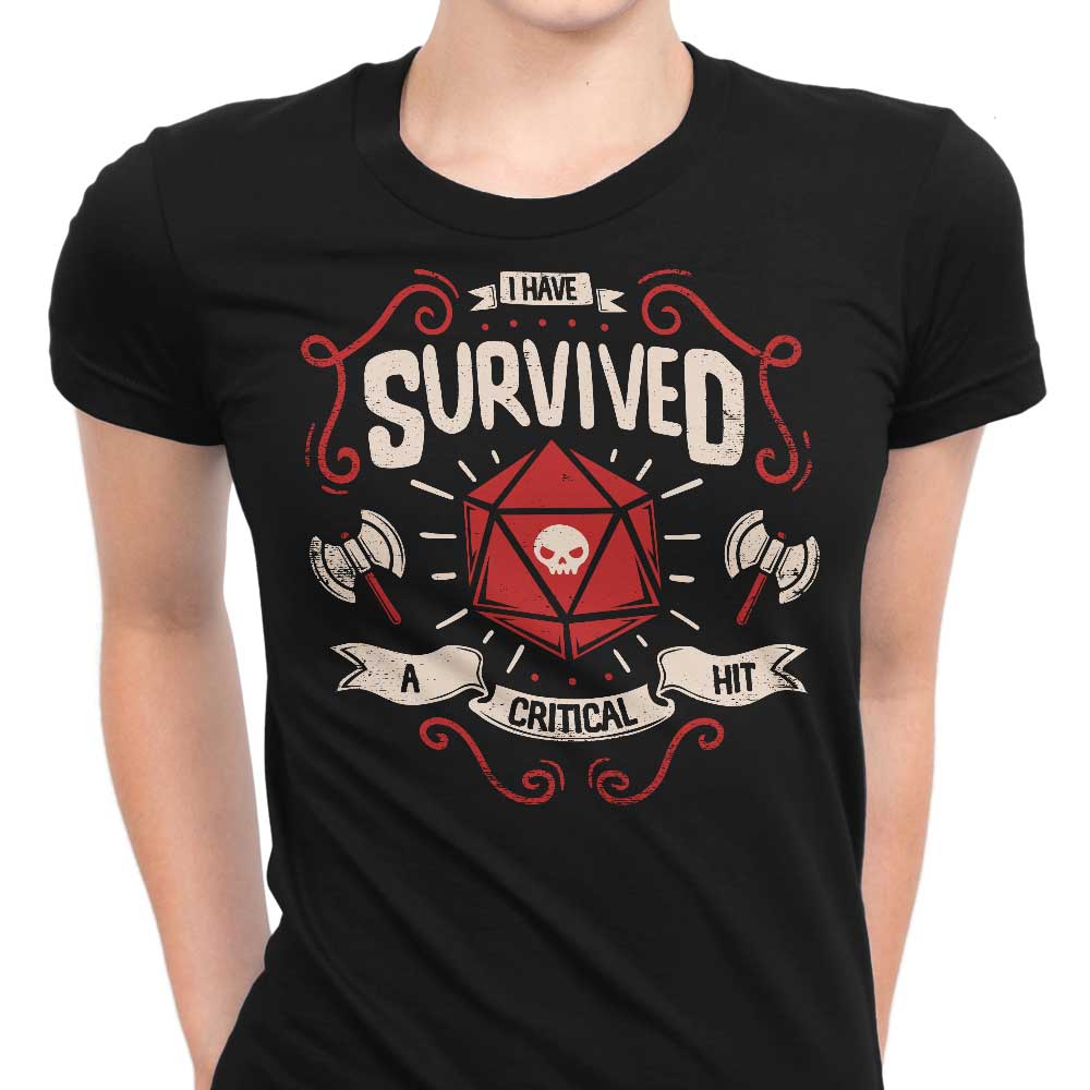 Critical Hit Survivor Women's Apparel - Adult & Kids T-Shirts, Sweatshirts & Hoodies apparel design preview 1